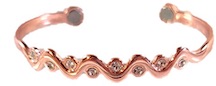 CRYSTAL JEWEL COPPER CUFF BRACELET WITH MAGNETS ( sold by the pie