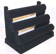 THREE LEVEL BLACK VELVET BRACELET RACK - * CLOSEOUT NOW $12.50 EA