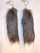 DARK BROWN WITH WHITE TIP FOX TAIL KEY CHAIN - CLOSEOUT $ 2 EA