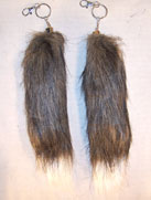 DARK BROWN WITH WHITE TIP FOX TAIL KEY CHAIN - CLOSEOUT $ 2 EA