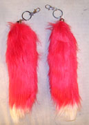 HOT PINK WITH WHITE TIP FOX TAIL KEY CHAIN