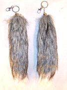 GREY WITH WHITE TIP FOX TAIL KEY CHAINS