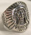 FOREVER WILD INDIAN CHIEF HEAD BIKER RING