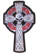 JUMBO CELTIC SKULL HEAD CROSS PATCH