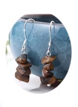 TIGERS EYE REAL STONE DANGLE EARRINGS (sold by the pair)
