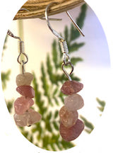 ROSE QUARTZ REAL STONE DANGLE EARRINGS (sold by the pair)