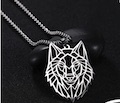 STAINLESS STEEL CUT WOLF HEAD NECKLACE ( DOZEN)