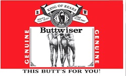 HORIZONTAL BUTTWISER 3' X 5' KING OF REARS NOVELTY FLAG (Sold by