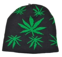 KNITTED POT LEAF BEANIE (SOLD BY THE PIECE)