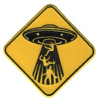 4 x 4 Ufo Alien Abduction Embroidered Patch ( piece)