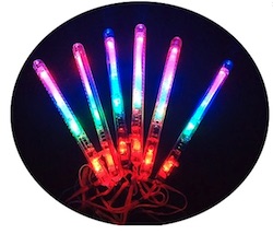 9'' LED LIGHT UP FLASHING STICKS (sold by the dozen)