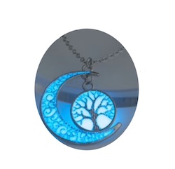 GLOW IN THE DARK MOON & TREE NECKLACE