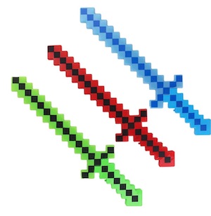 24'' ASSORTED COLOR PIXEL SWORDS ( piece )