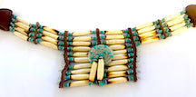 TURQUOISE SMALL INDIAN STYLE BUFFALO BONE BREAST CHEST PLATE