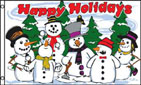 HAPPY HOLIDAY SNOWMEN 3 X 5 FLAG