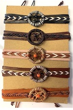 DREAM CATCHER LEATHER ADJUSTABLE BRACELETS (Sold by the DOZEN)