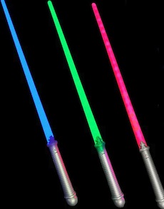 27'' SOLID COLOR SABER LIGHT UP SWORD WITH SOUND (DOZEN)