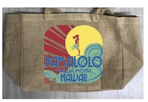 HAWAIIAN KONA MARIJUANA BURLAP TOTE BAG