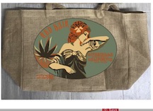 RED HAIR BURLAP TOTE BAG