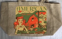 AMERICAN HOMEGROWN MIDWEST MARIJUANA BURLAP TOTE BAG