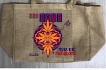 THC BOMB BURLAP TOTE BAG