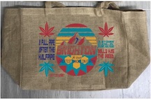 BRIGHTON UTAH MARIJUANA BURLAP TOTE BAG