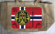 NORSEMAN VIKING BURLAP TOTE BAG