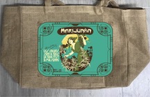 LA FRANCAISE FRENCH MARIJUANA BURLAP TOTE BAG