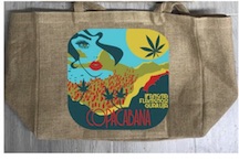 COPABANA BURLAP TOTE BAG