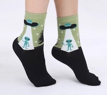 ALIEN ABDUCTION Unisex Crew SOCKS (sold by the pair)