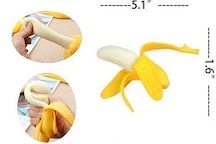 REALISTIC SQUEEZE STRETCHY BANANA IN PEEL