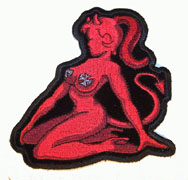 DEVIL TRUCKER CHICK EMBROIDERIED PATCH