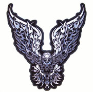 JUMBO FLAMING EAGLE PATCH
