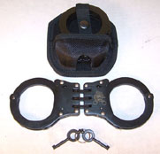 DELUXE HINGED BLACK POLICE HANDCUFFS