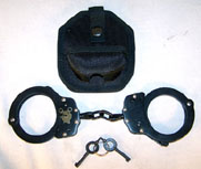 DELUXE CHAIN BLACK POLICE HANDCUFFS