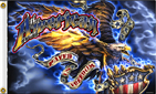 PAVED IN FREEDOM EAGLE 3 X 5 DELUXE BIKER FLAG