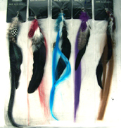 FEATHER HAIR EXTENSIONS STYLE A - CLOSEOUT NOW ONLY 50 CENTS EA