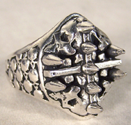 CROSS SPIKES DELUXE BIKER RING -* CLOSEOUT $3.75 EA