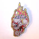 SKULL HEAD DICE HAT / JACKET PIN