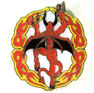 FLAME CIRCLE DEVIL HAT/ JACKET PIN