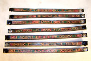 LEATHER PAINTED AZTEC RETRO SNAP ON BRACELET *- CLOSEOUT 50 CENTS