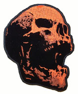 SCREAMING HUMAN SKULL EMBROIDERIED PATCH