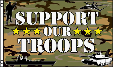 CAMOUFLAGE SUPPORT OUR TROOPS 3 X 5 FLAG