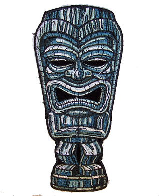 TIKI STATUE MAN EMBROIDERED PATCH