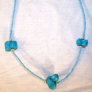 TURQUOISE NUGGET BEADED NECKLACES
