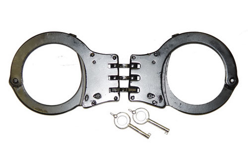 BLACK HINGED SECURITY HANDCUFFS