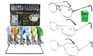 BULK LOT 144 PAIR OF READING METAL FRAME GLASSES W FREE DISPLAY