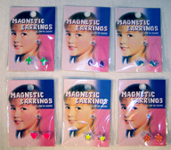 GLOW IN THE DARK MAGNETIC EARRINGS - CLOSEOUT NOW 50 CENTS EA