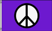PURPLE PEACE SIGN 3 X 5 FLAG