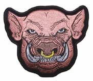 PIG / BOAR HEAD W NOSE RING 4 IN PATCH